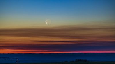 Venus and a slender crescent moon steal the show after sunset on May 18