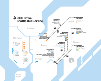 Huelga de LIRR Acciona Servicio de "Shuttle Bus": Consulta el Mapa de Rutas y la Guía Práctica Para el Lunes