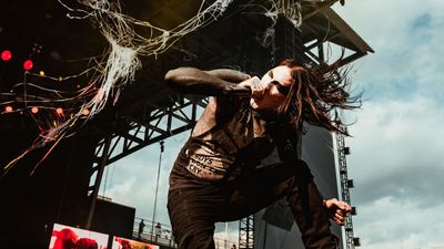 "We spot a man in a cowboy hat twirling another on his shoulders like he’s trying out for WWE." Goth metalcore heavyweights Motionless In White smash their headline audition in front of one of Sonic Temple's rowdiest crowds