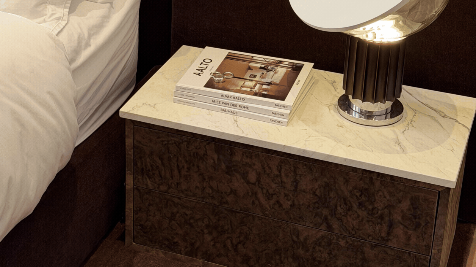 They Look So Expensive Now — You Would Never Guess These Burl Wood Nightstands Were Actually a Pair of IKEA EKET Drawers