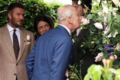 David Beckham and King Charles admire rose named in footballer’s honour at Chelsea Flower Show