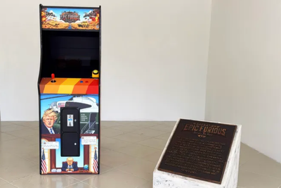 Group behind viral Trump-Epstein monument targets administration’s Iran policy in pop-up near Mar-a-Lago