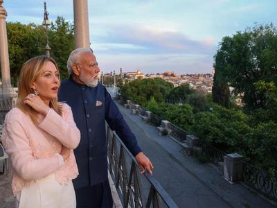PM Modi, Italian PM Meloni visit Colosseum after dinner, share pictures