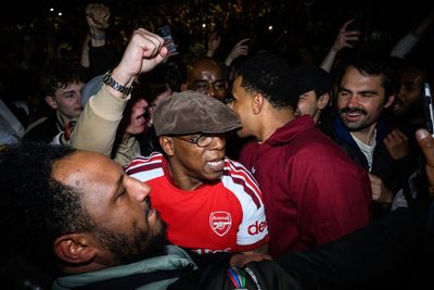 Ian Wright joins wild Arsenal celebrations as team wins first Premier League title in 22 years