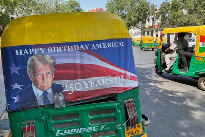 Trump's portrait hits New Delhi traffic as US Embassy rolls out 'Happy Birthday America!' rickshaws
