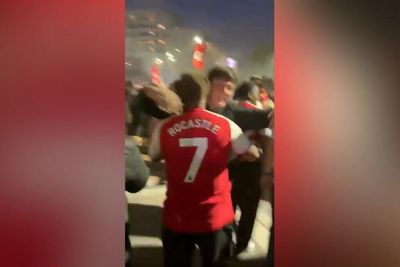 Ian Wright joins Arsenal fans in celebrations after long-awaited Premier League title win