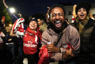 Romeo Beckham and Hugh Laurie among stars celebrating Arsenal win