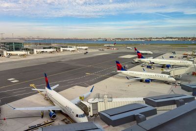 Sinkhole opens on LaGuardia airport runway sparking flight delays and cancelations