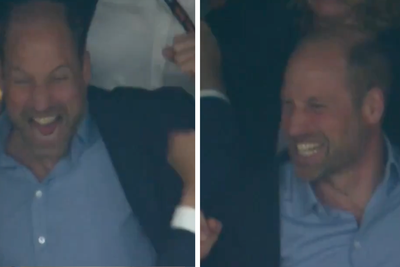 Prince William erupts in celebration as Aston Villa score during Europa League final