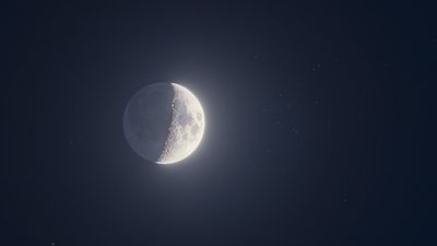 The moon shines with a swarm of stars tonight as Jupiter, Venus and Mercury line up nearby