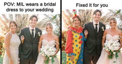 MIL Picks The Worst Possible Dress To Son’s Wedding, Gets Offended They Edit Her In The Photos
