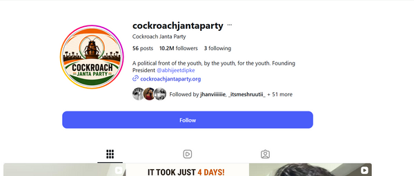 Cockroach Janta Party surpasses BJP on Instagram, has over 10 million followers: Who is CJP's founder Abhijeet Dipke and how is he linked to Arvind Kejriwal's AAP?