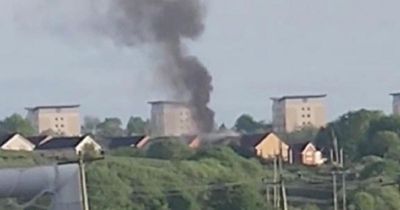 Five fire engines race to scene of huge blaze at houses in Glasgow