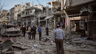 Israel destroyed a four storey house in overnight airstrike in central Gaza camp