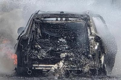 Volvo bursts into flames on motorway