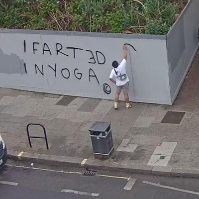 Appeal to find 'Stanksy' graffiti artist who scrawled 'I farted in yoga' on wall in west London