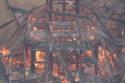 Buddhist hall housing ‘eternal flame’ burns down in Japan