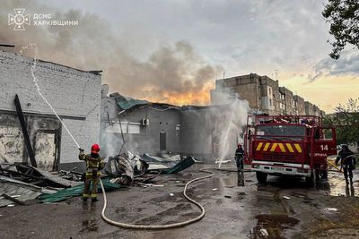 Russia pounds Kyiv with missiles and drones, shaking city center and injuring 10