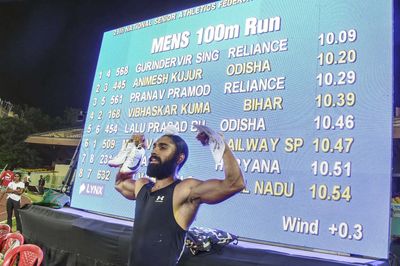 Gurindervir snatches 100m national record from Animesh in stunning race, Vishal lowers own 400m NR