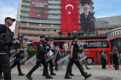 Turkish police storm offices of main opposition CHP party, firing tear gas and rubber bullets