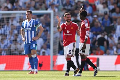 Fernandes sets record as Manchester United win but Brighton still qualify for Europe