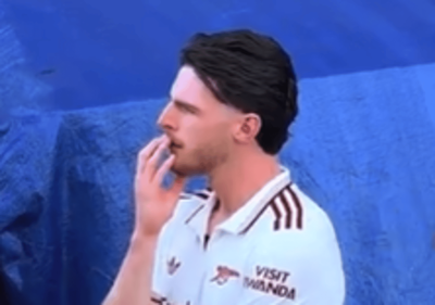 Watch: Declan Rice reacts to West Ham relegation before Arsenal trophy lift