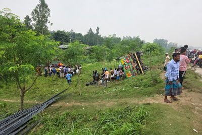 Truck overturns in central Bangladesh, killing at least 15 people