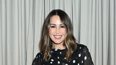 Rachel Stevens' £36 M&S polka dot top is now 50% off in the sale. It's the easiest way to update wide-leg trousers this season