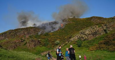 Smoke seen over Edinburgh as grass fire breaks out near historic natural landmark
