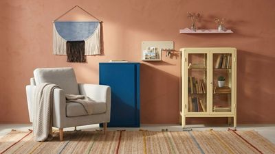 IKEA living room trends for summer: playful colors and open storage for a welcoming space that's packed with personality