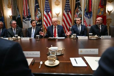 Trump Cabinet members are so subservient that 1 of every 6 sentences they utter flatter the president, analysis finds