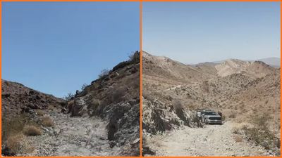 Group finds a totaled rental car abandoned near Joshua Tree. Then they look closer and spot something next to it nobody expected