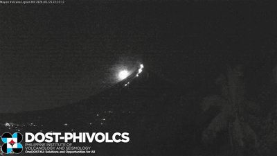 Brilliant-green fireball meteor explodes over erupting volcano in the Philippines