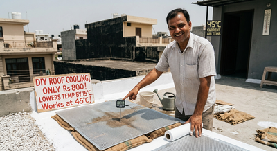 “Why spend Rs 30,000 on ACs?”: Man claims his Rs 800 DIY roof cooling trick lowers temperature by 15 degrees even in 45°C heat