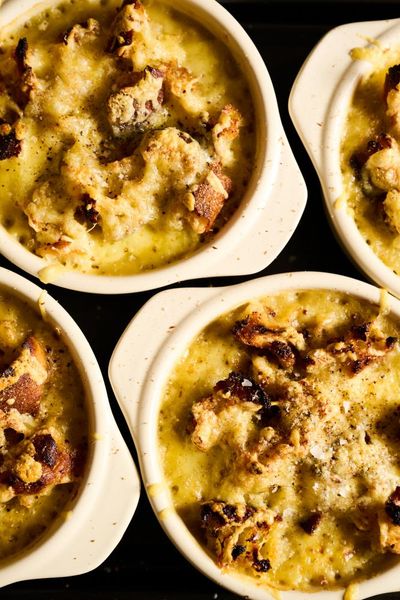 Alice Zaslavsky’s parsnip and pear soup with cheesy toast tops – recipe