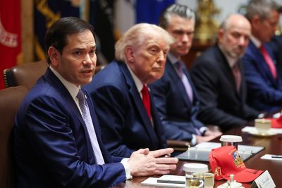 ‘He loves war’: Trump slaps Pete Hegseth’s biceps and praises his ‘central casting’ secretary in Cabinet kickoff