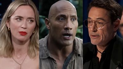 The Advice The Rock Got From Robert Downey Jr When It Looked Like He'd Accidentally 'Peed' Himself In Front Of Emily Blunt