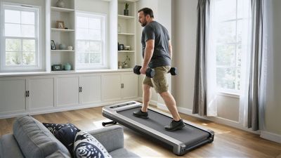 This walking pad supports 400lbs and costs less than a weekend takeaway order