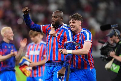 Match-winner Jean-Philippe Mateta reacts after securing European glory for Crystal Palace