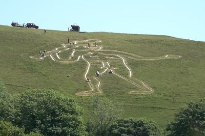 Cerne Abbas Giant undergoing once-a-decade re-chalking