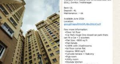 Bengaluru’s Rs 1.1 Lakh Rent Listing Sparks Debate Over Soaring Housing Costs