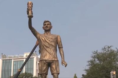 70ft Lionel Messi statue in India taken down for safety reasons after swaying in the wind
