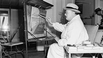 Churchill on canvas: London exhibition for rarely seen paintings by Britain's wartime leader