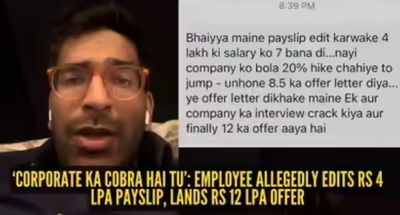“Corporate Ka Cobra Hai Tu”: Employee Edits ₹4 LPA Payslip, Lands ₹12 LPA Offer