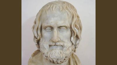 Quote of the day by Euripides: “For in other ways a woman is full of fear, defenseless, dreads the sight of cold steel; but, when once she…”