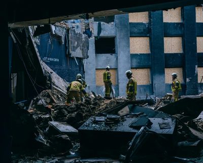 ‘We could hear the roof collapsing’: how Russian missiles devastated Kyiv’s cultural sites