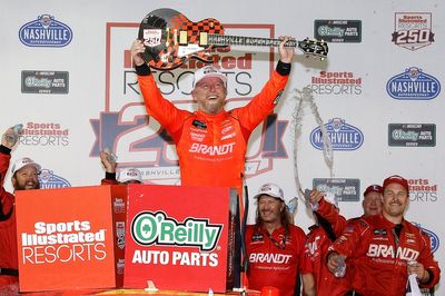 Justin Allgaier out-duels Brent Crews in Nashville for NASCAR O'Reilly win