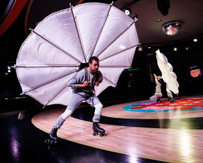 Roller skates! Pointe shoes! Parachutes! A mythic dance takes flight again at a Brooklyn rink
