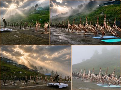 Indian Army soldiers participate in yoga session at 9,000 feet in Arunachal Pradesh