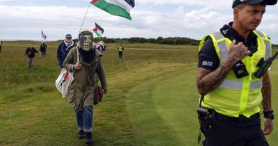 Campaigners stage protest at Trump's golf course saying 'he has no place in Scotland'